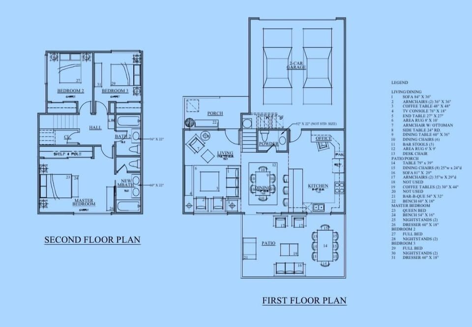 Floor plan with furniture layout.