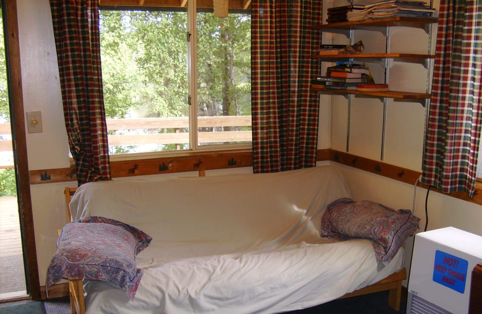 Main floor futon with lake view.