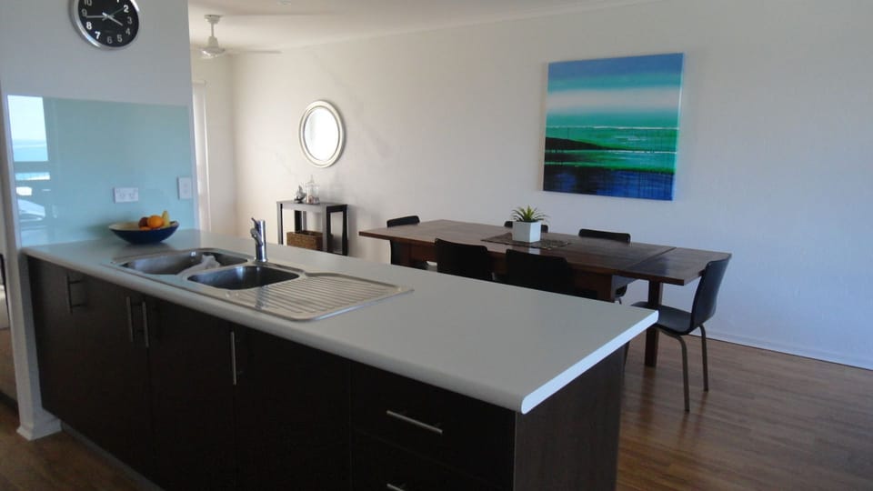 Modern open plan kitchen, dining and living