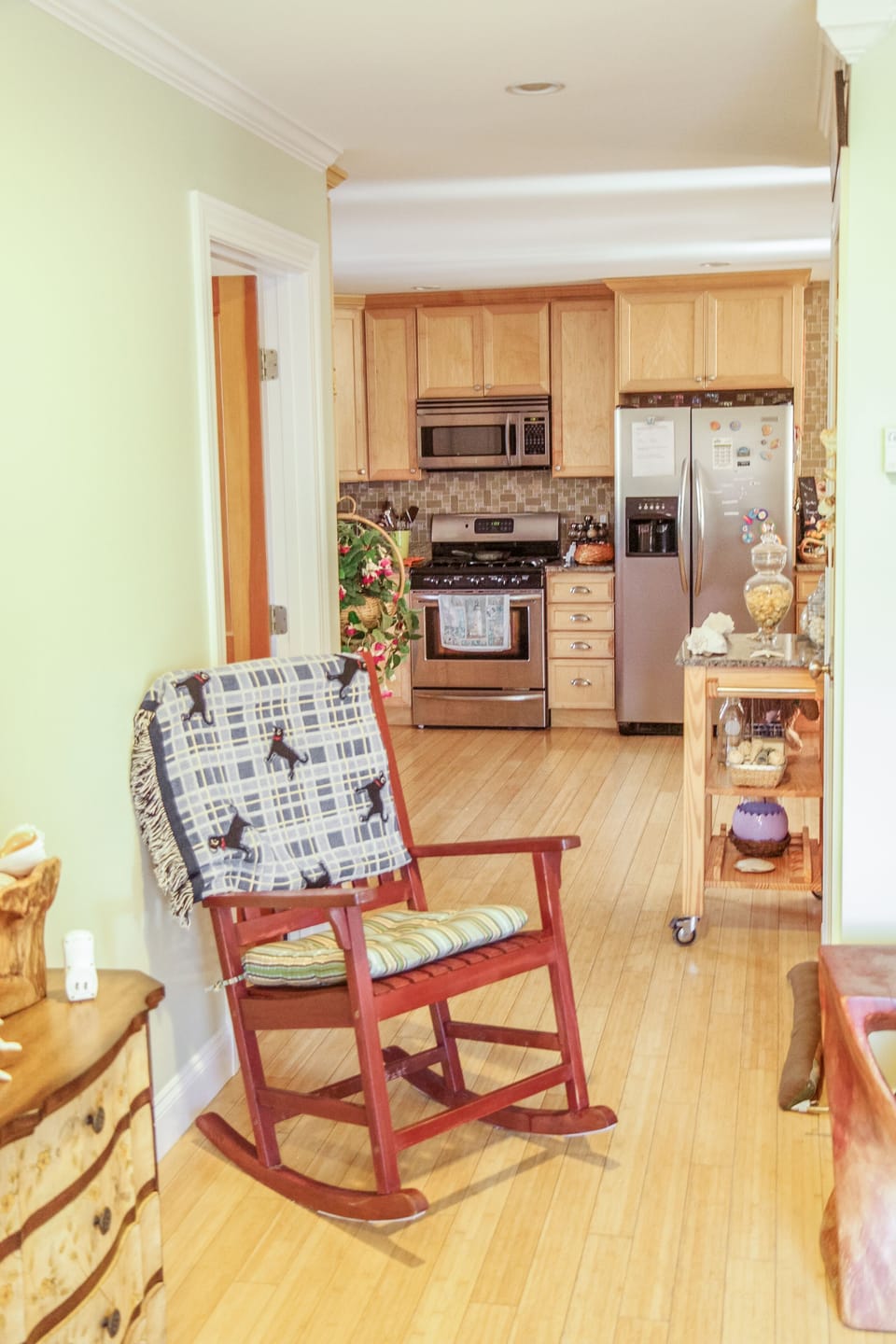Living room with the view of the kitchen