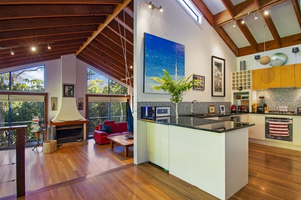 From kitchen to split level, open-plan  living and dining area