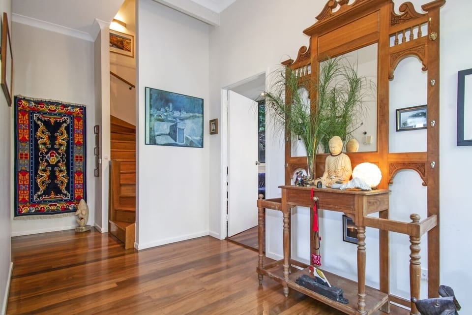 Entrance foyer.  To bedrooms 3 and 4 downstairs