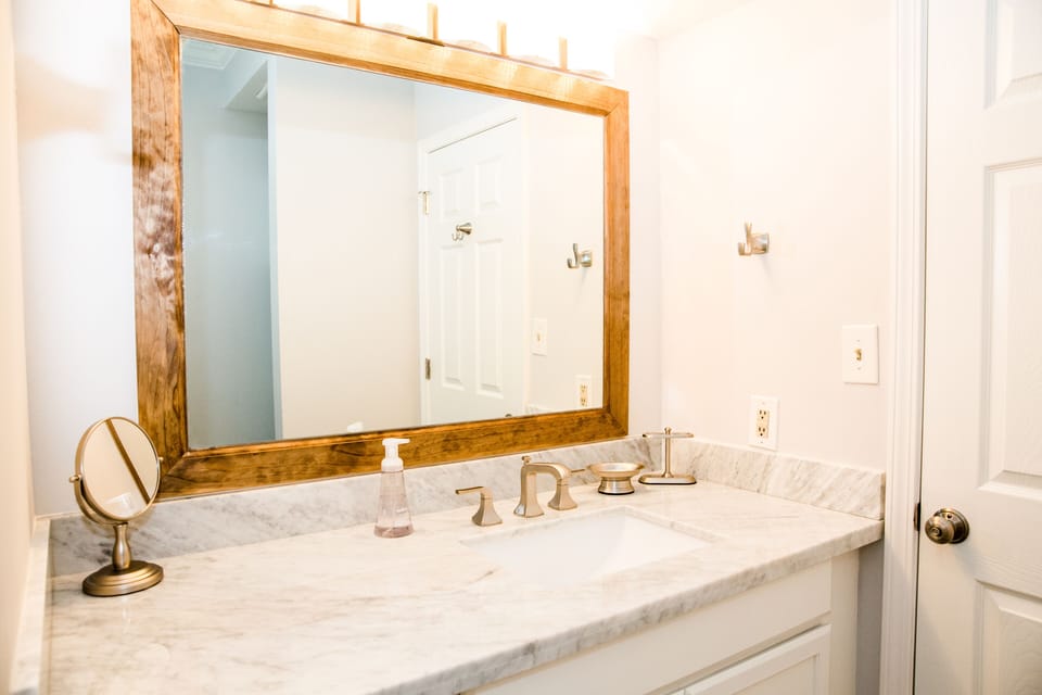 Marble countertops in the master bath