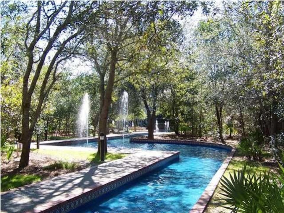 Reflection pools line the beautiful walking paths through the community