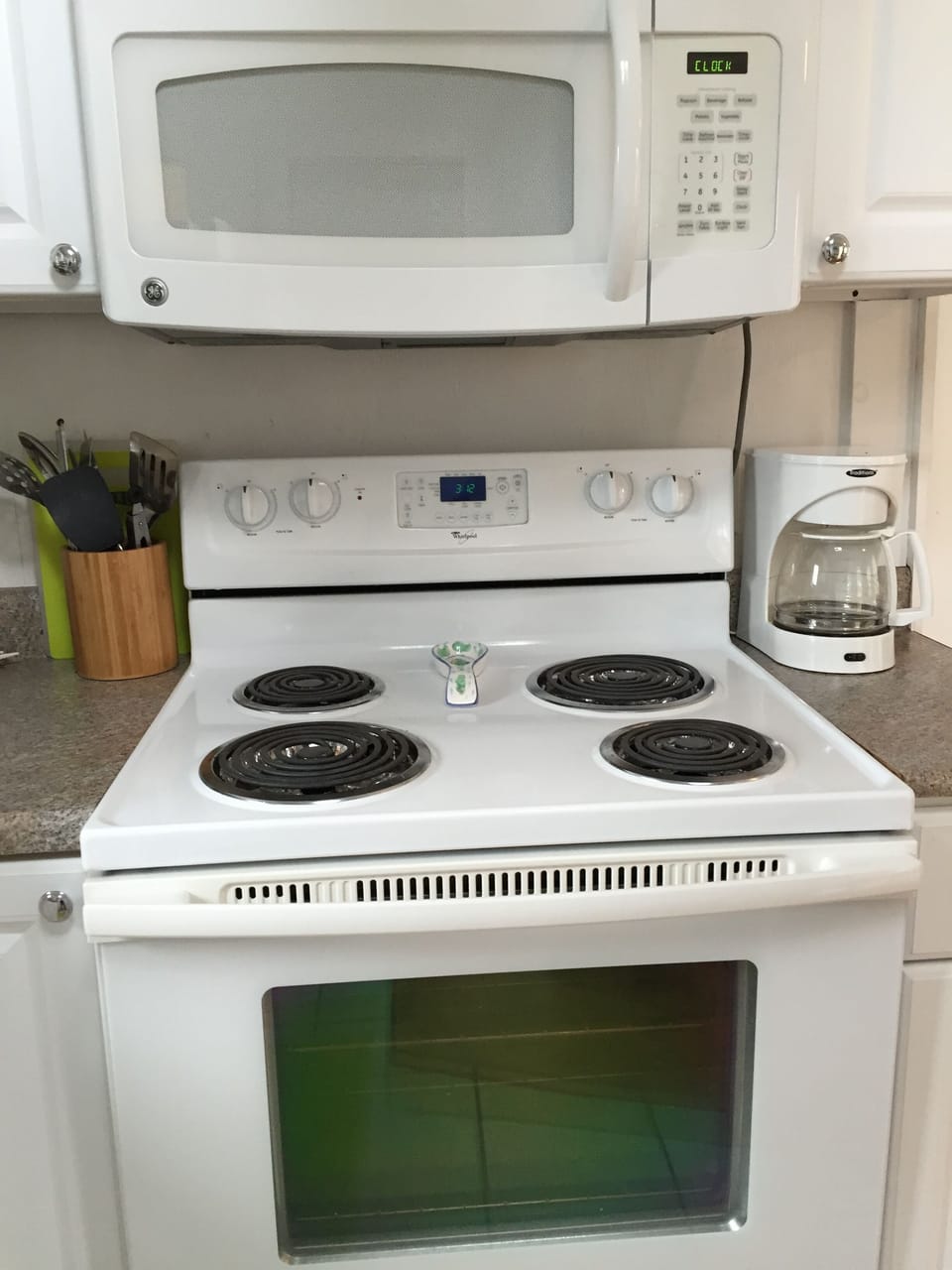 Built in microwave and range.