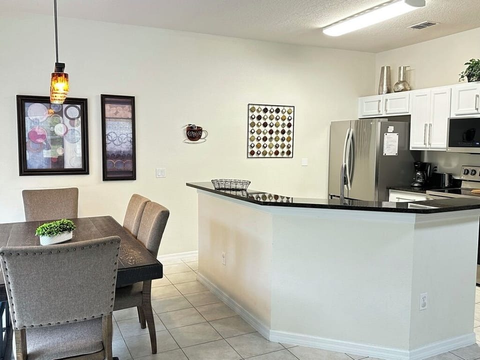 Updated well equipped kitchen just steps from the dining area!