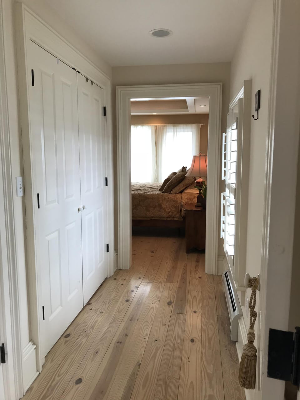 Lots of closet space in private hallway to master suite.