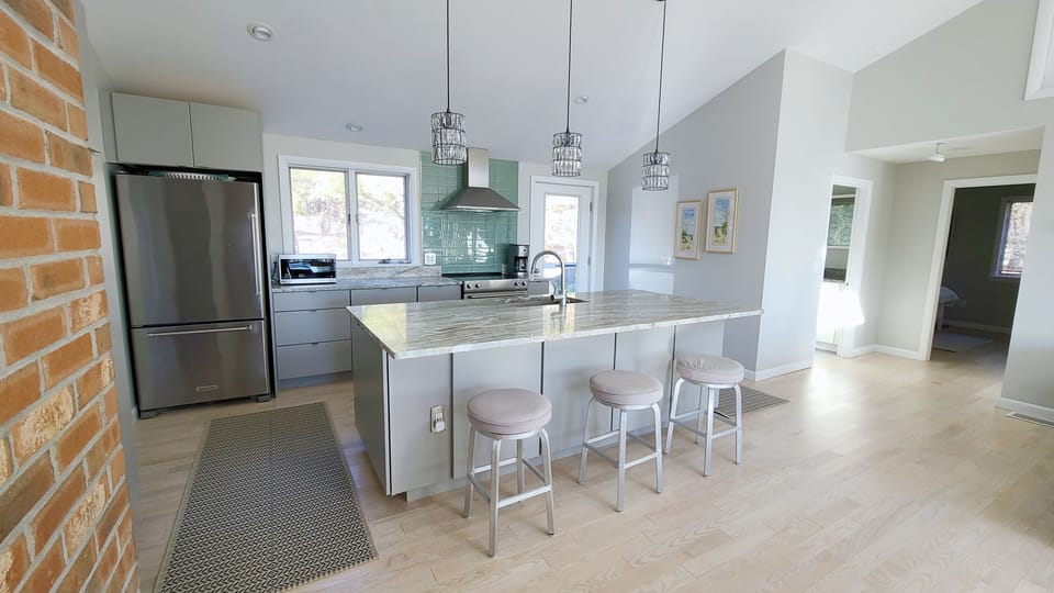 Open kitchen with counter seating