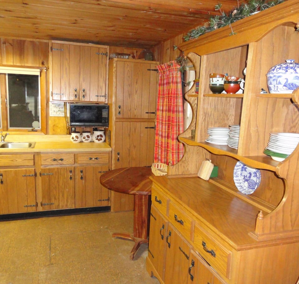 part of kitchen is open to living room.