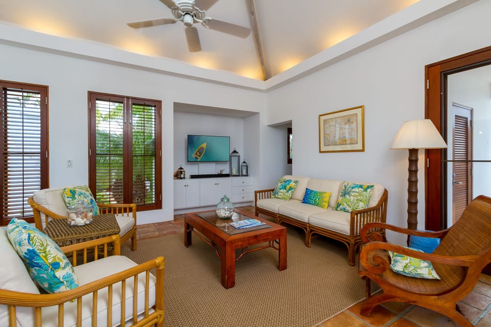 Coconut Palm Villa Living Room with Large Flat Screen TV