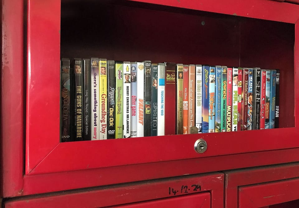 Loads of DVDs for rainy days or movie nights.
