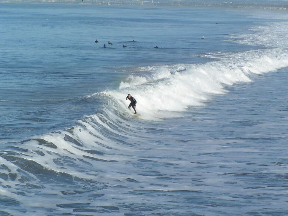 enjoying a wave 