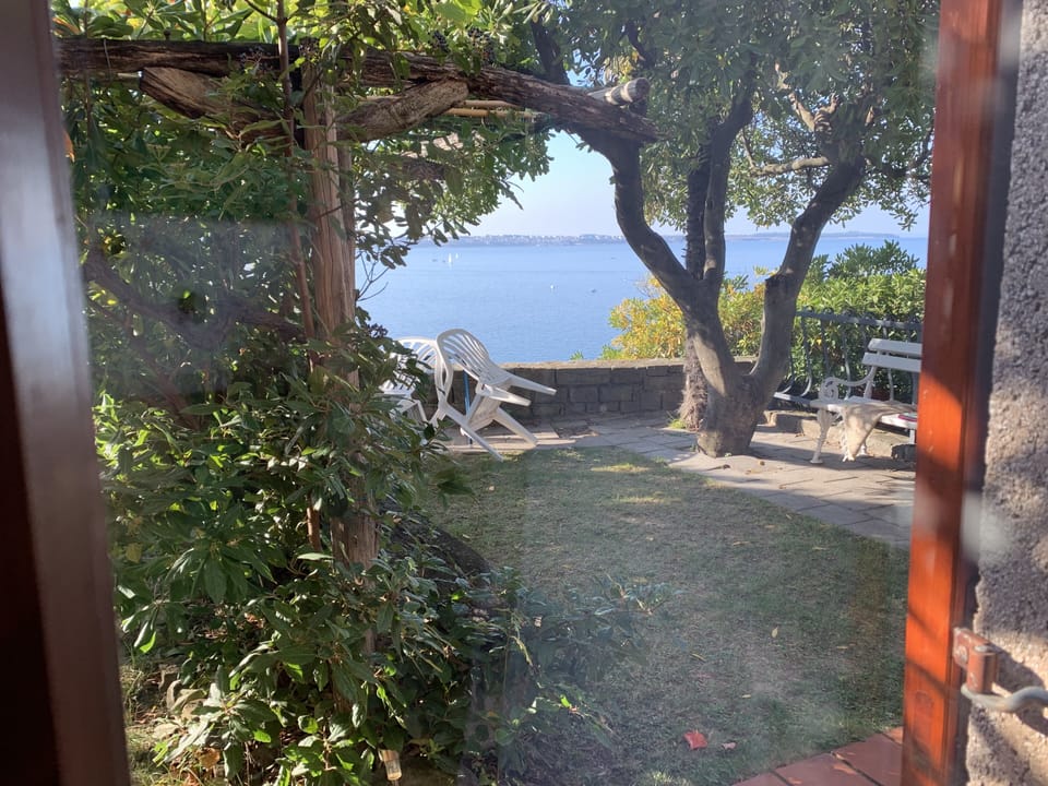 View from the living room/bedroom with two single beds