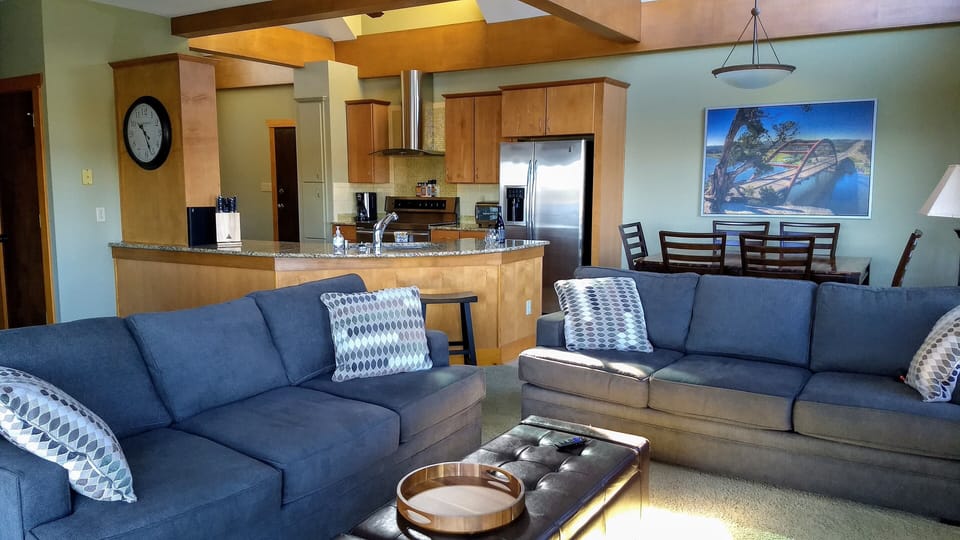 Open living room and kitchen