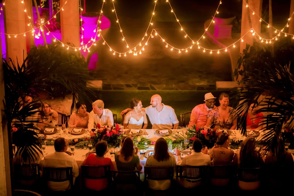 Outdoor banquet area