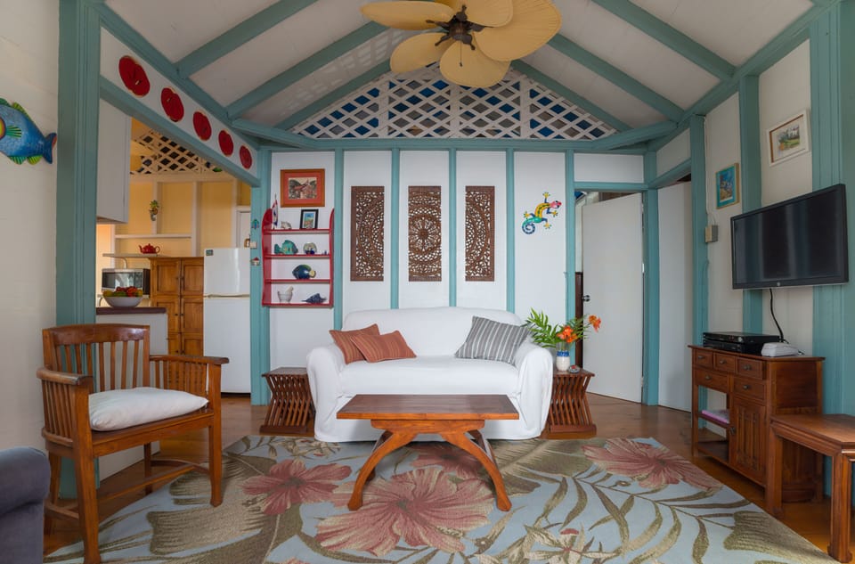 The cottage's cozy living room.