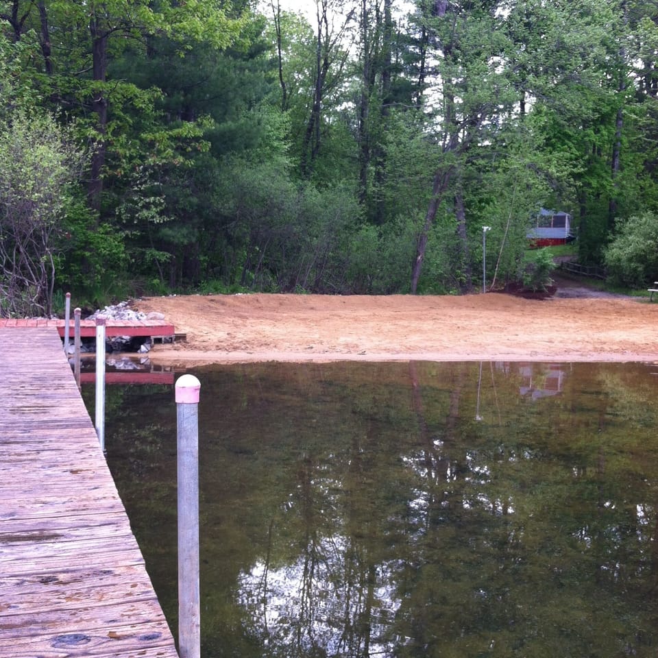 View of beach from our day dock