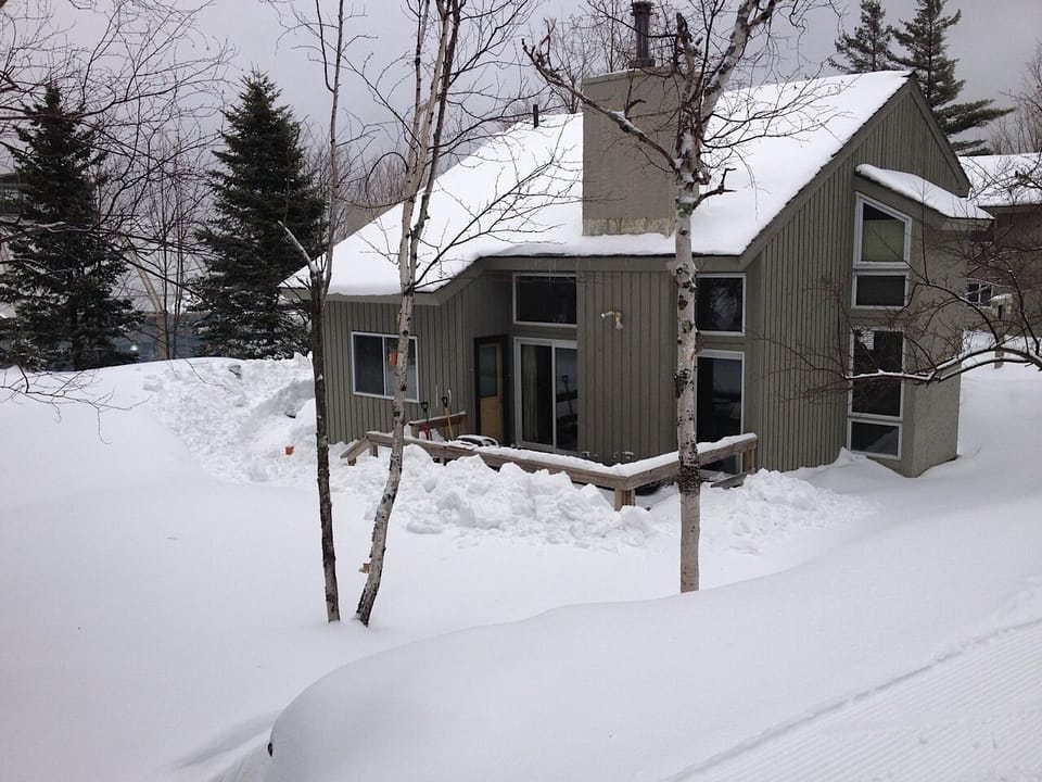 Photo taken from the groomed ski trail!  Beautiful Home and Land in the winter!  