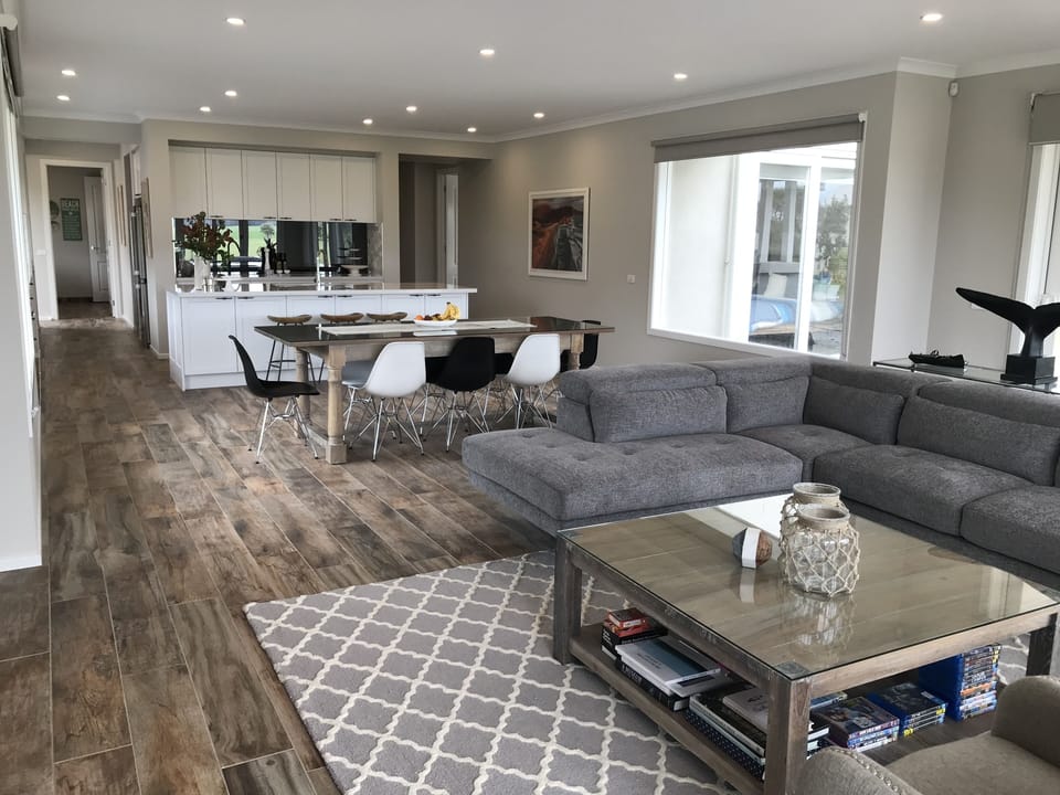 Huge living, dining and kitchen areas to relax with your family and friends.