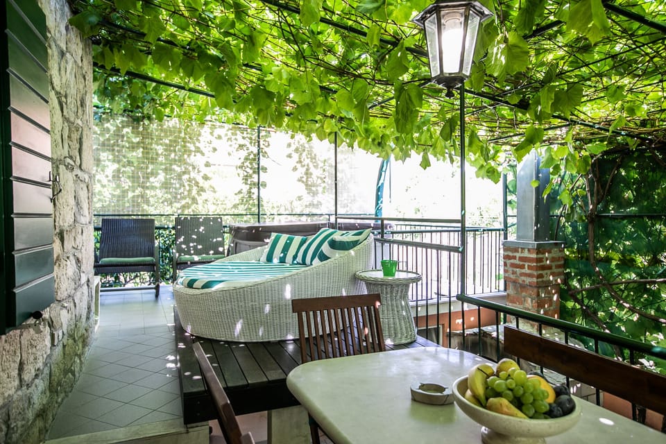 outdoor stone dining table for 8 people