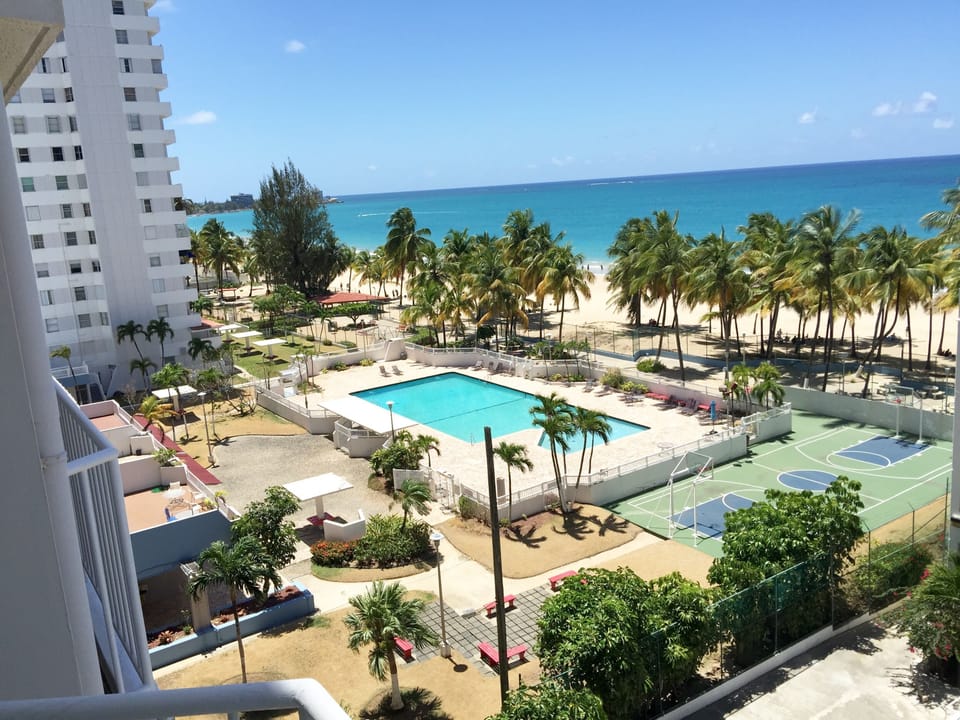 Beautiful view of Beach and complex from private balcony