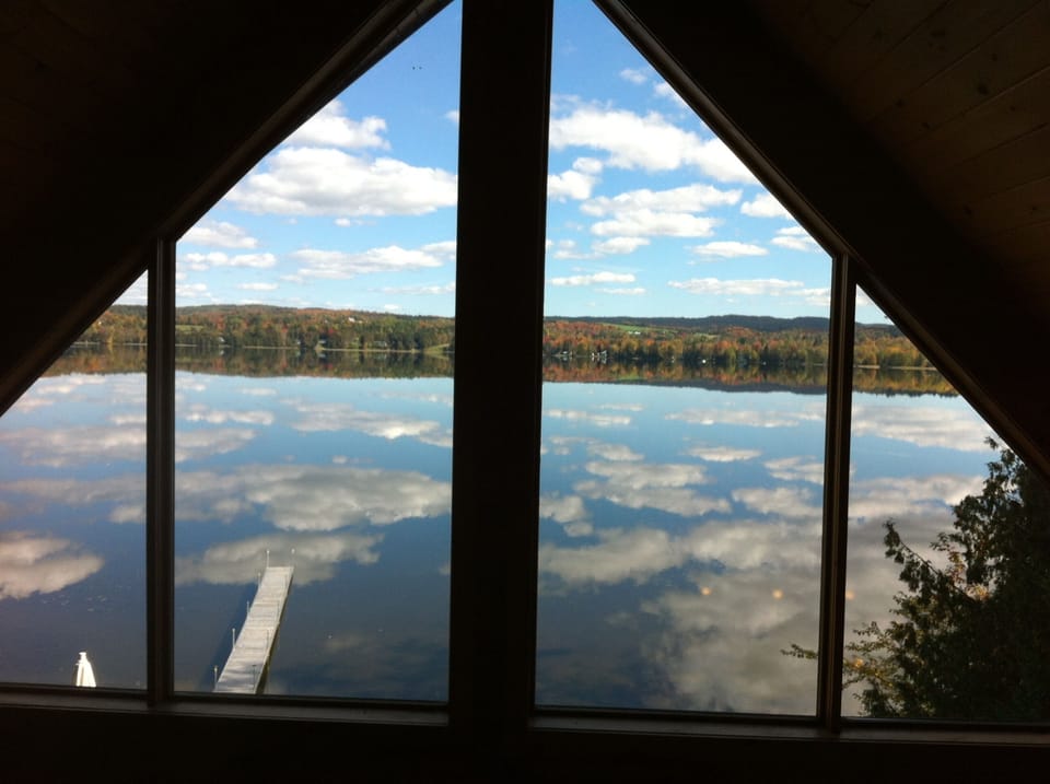 Picture perfect day from the loft ~Lake Salem mirroring the picture perfect day!