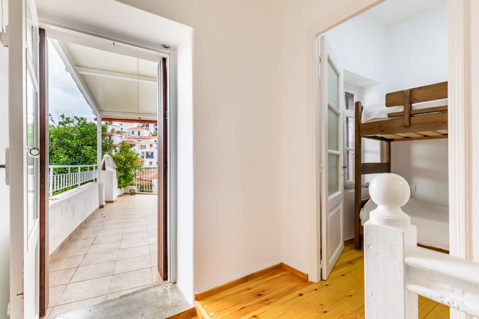 Second floor - view of the upstairs terrace and the 3rd bedroom that sleeps two
