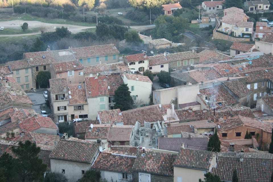 The village taken from the cross - with Place de l'Amour in the center.
