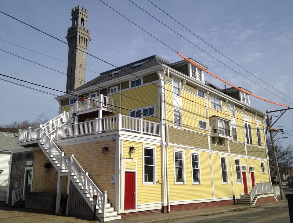 Exterior view of the condo building. Ptown monument is located just behind.