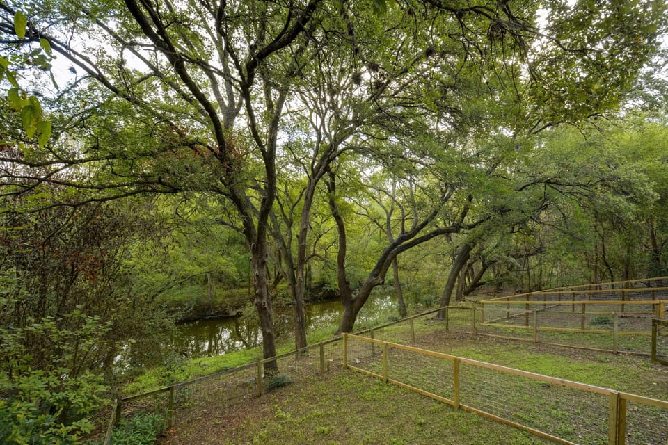 Fenced back yard for approved small pets. Pets must be approved prior to booking