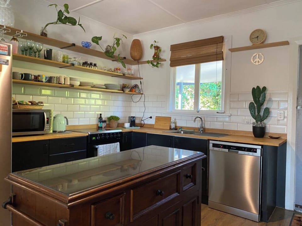 Fully equipped kitchen with quality appliances.