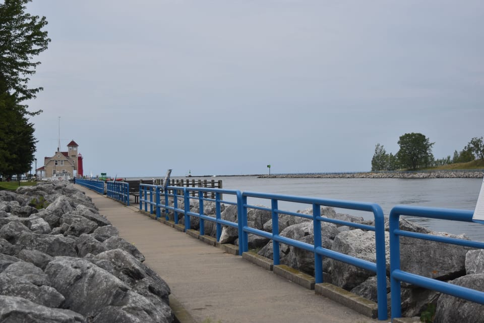 Channel that connects Muskegon Lake and Lake Michigan
