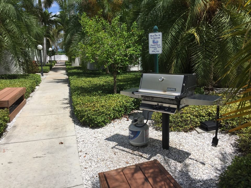 Gas grills on site. 