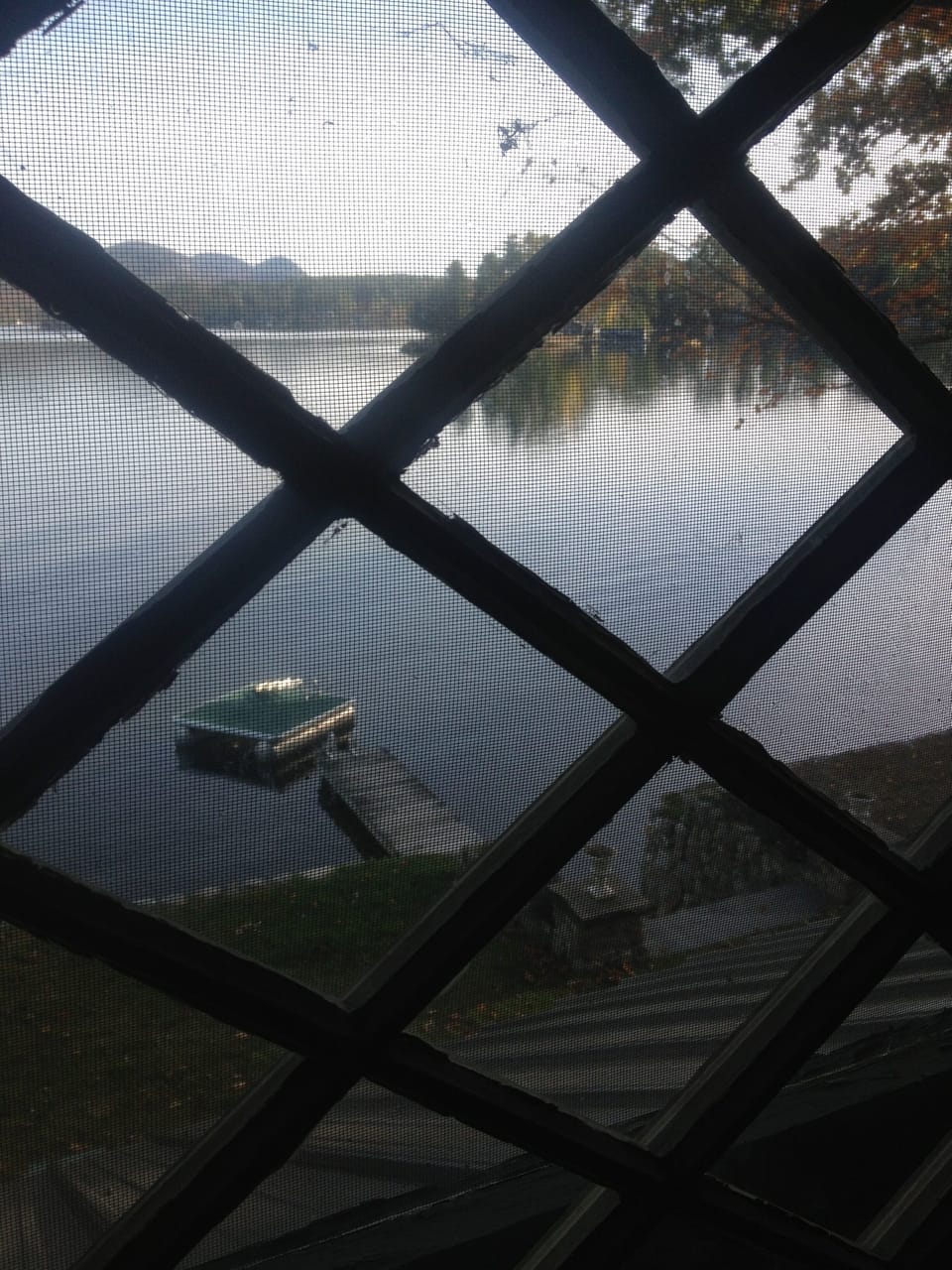 Blue room window view