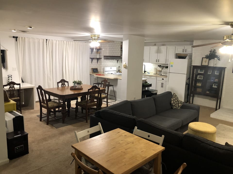 Dining room table and game table with chairs 