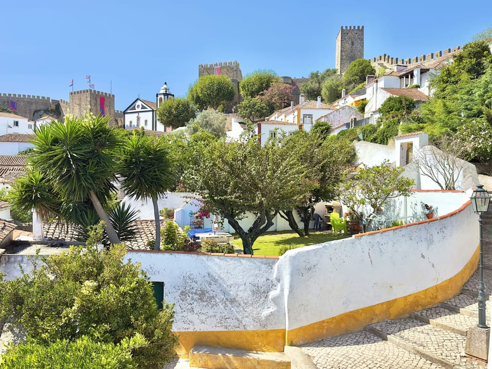 House garden and its panoramic view over the castle and old town 