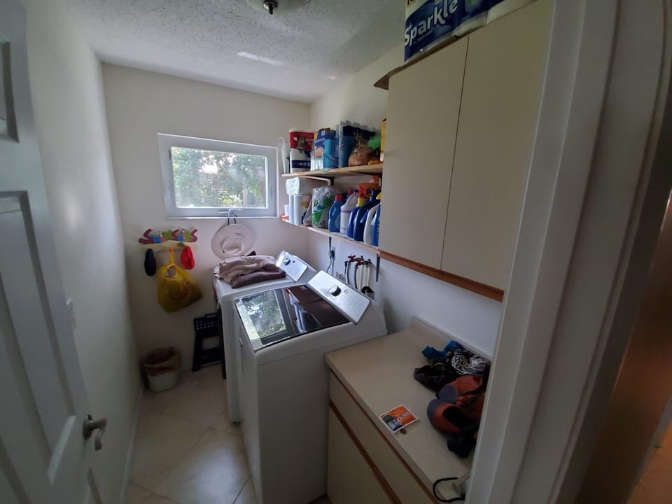 Heavy duty washer and dryer in home.