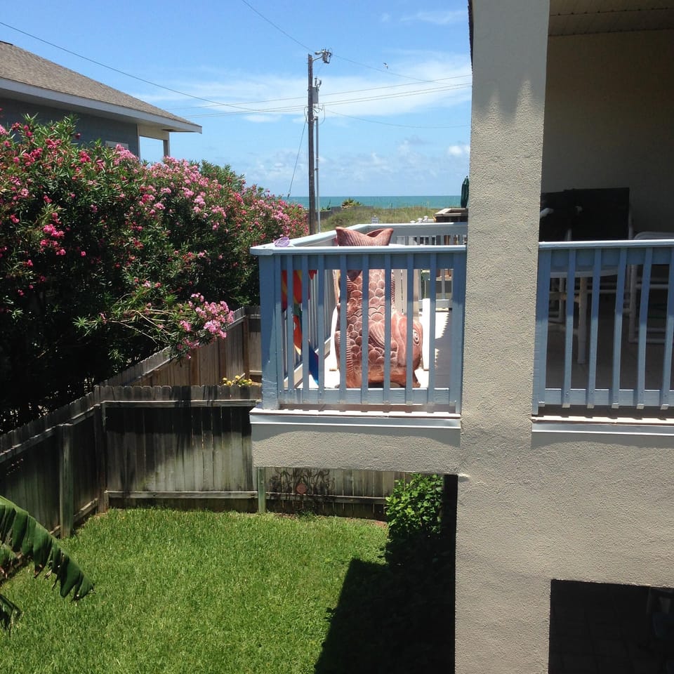 View from balcony of the water
