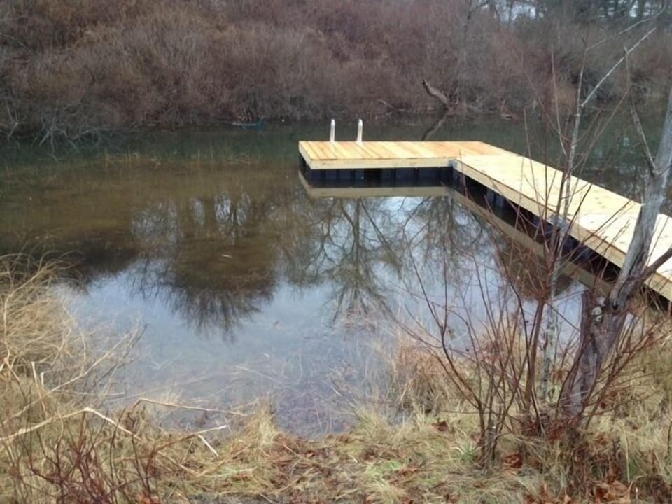 Dock at high tide.