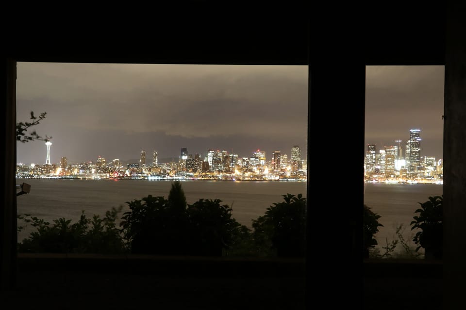Night view from queen bed.