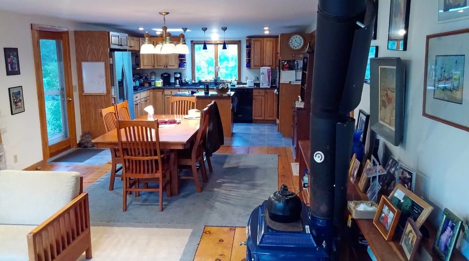 Kitchen, dining, and part of living room