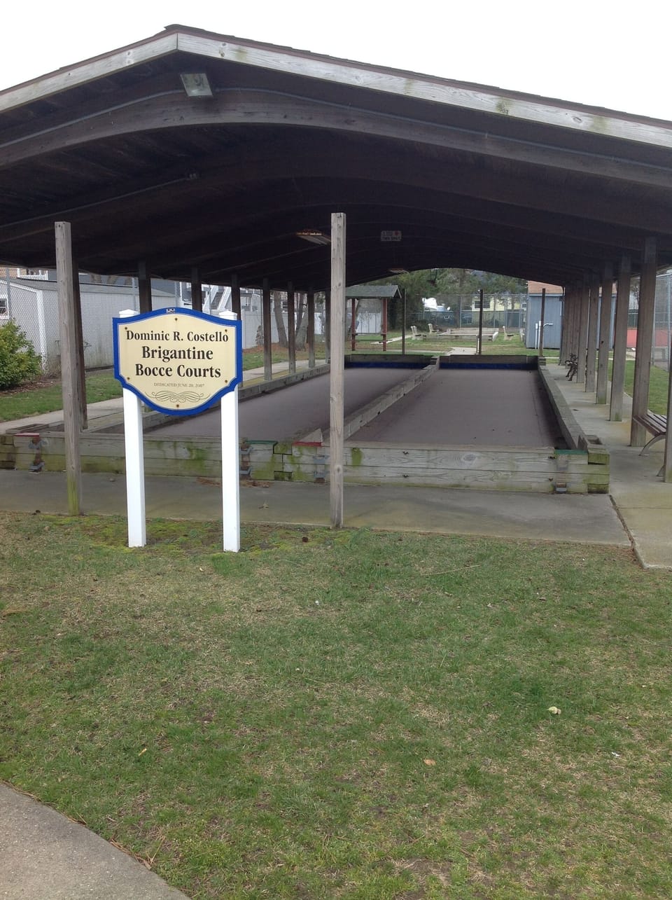 Bocce ball courts right behind condo