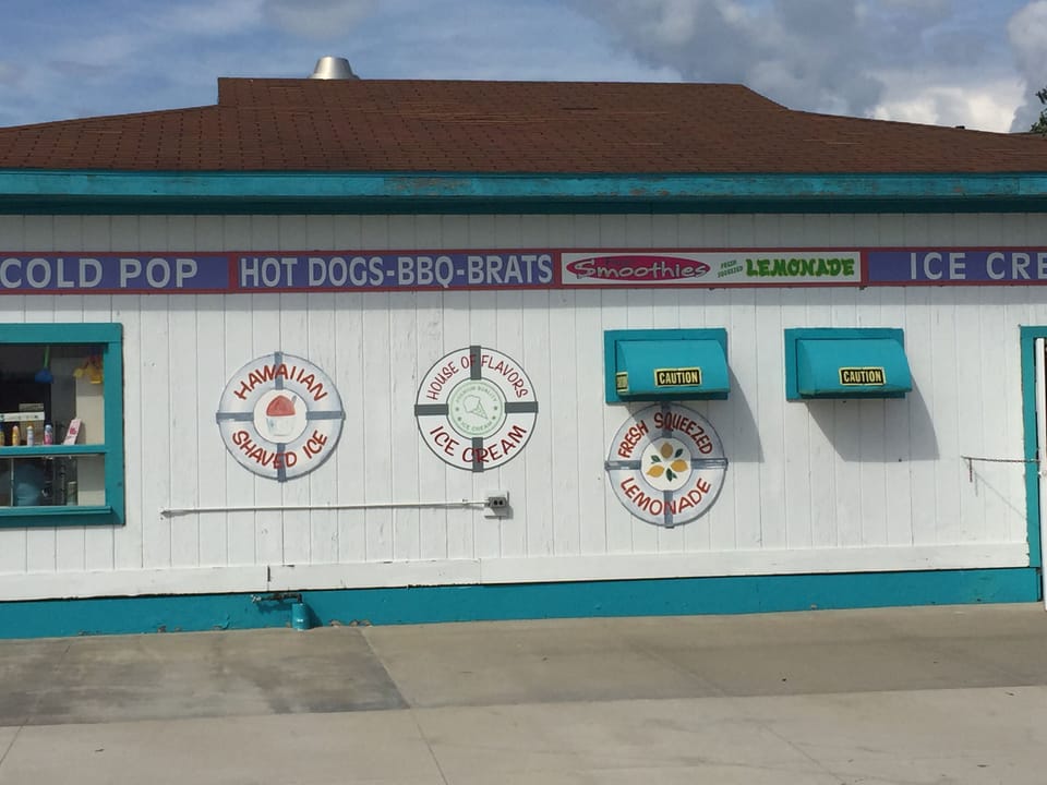 Vintage beach refreshment stand on North Beach