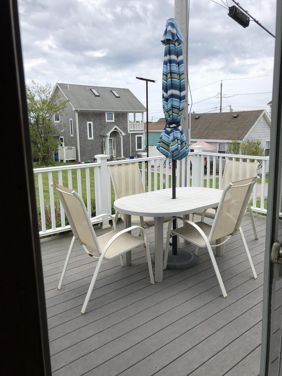 Lower deck with water view.