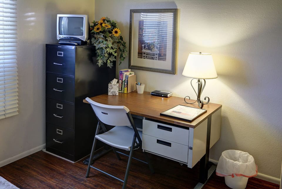 Desk area in bedroom two.