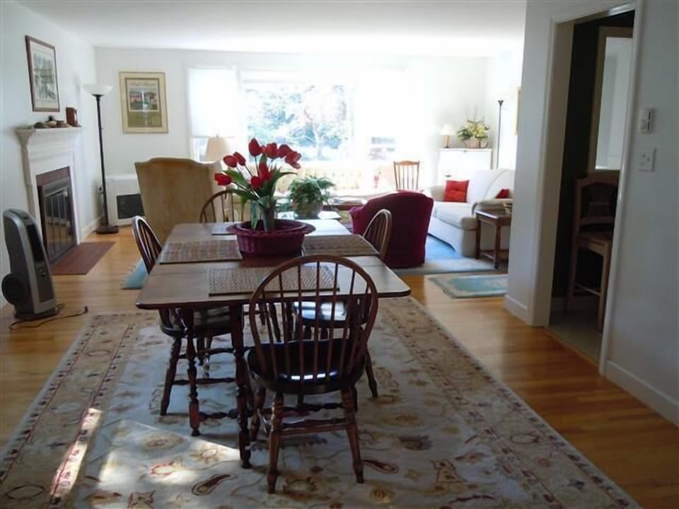View from Dining Room to Living Room, Kitchen on Right