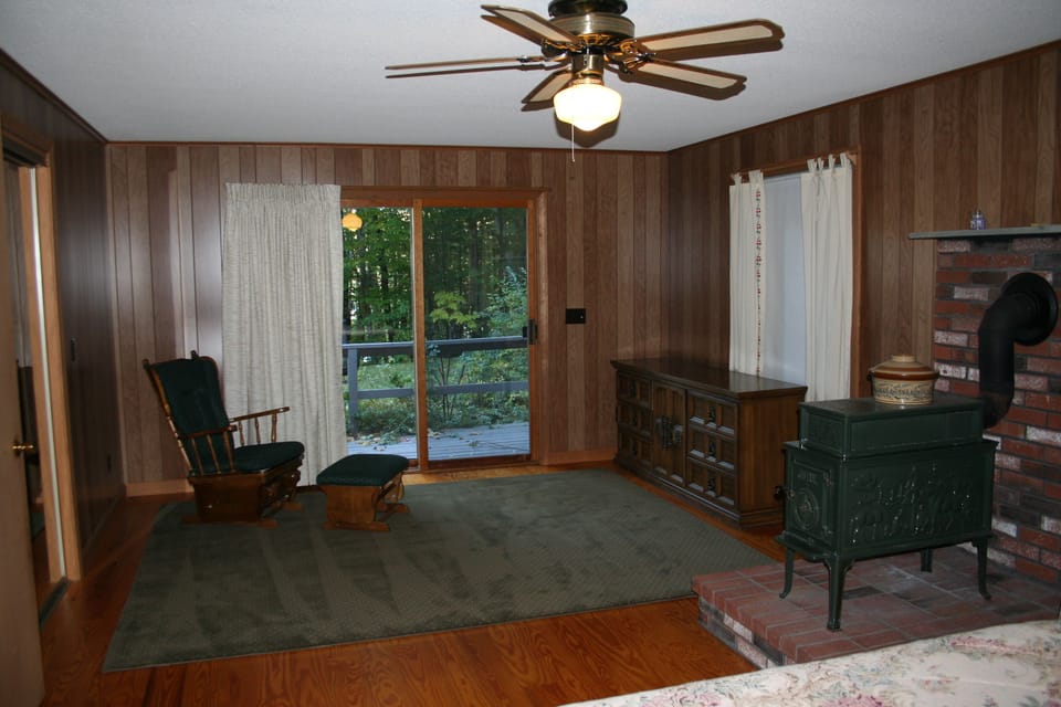 Sitting area in master bedroom with access to deck.  
