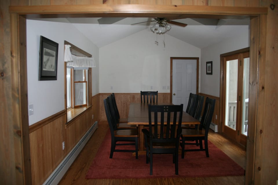 Large dining room can easily accomodate 10 people.  