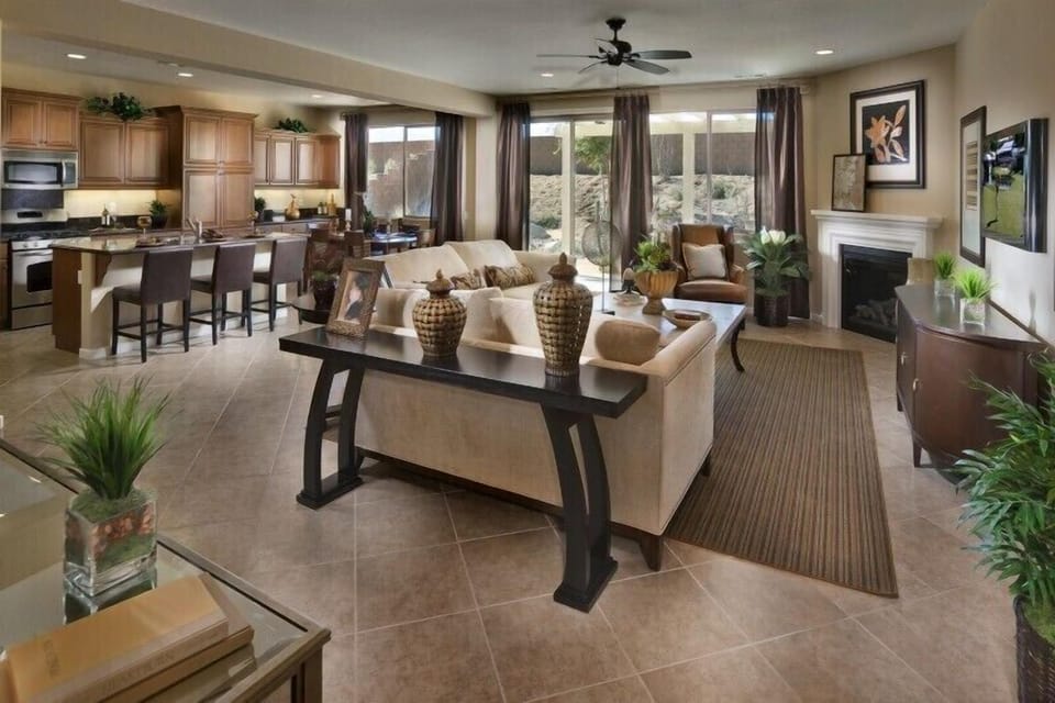 Great Room with floor to ceiling windows