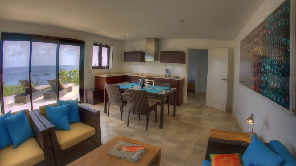 Apartment living and kitchen space, still with a view!